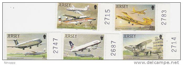 Jersey-1987 50th Anniversary Airport      MNH - Airplanes