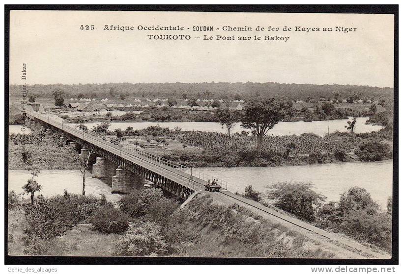 SOUDAN, Chemin De Fer De Kayes Au Niger, TOUKOTO, Pont Sur Le Bakoy, Fortier 425, Dos Div.vierge, B état - Soudan