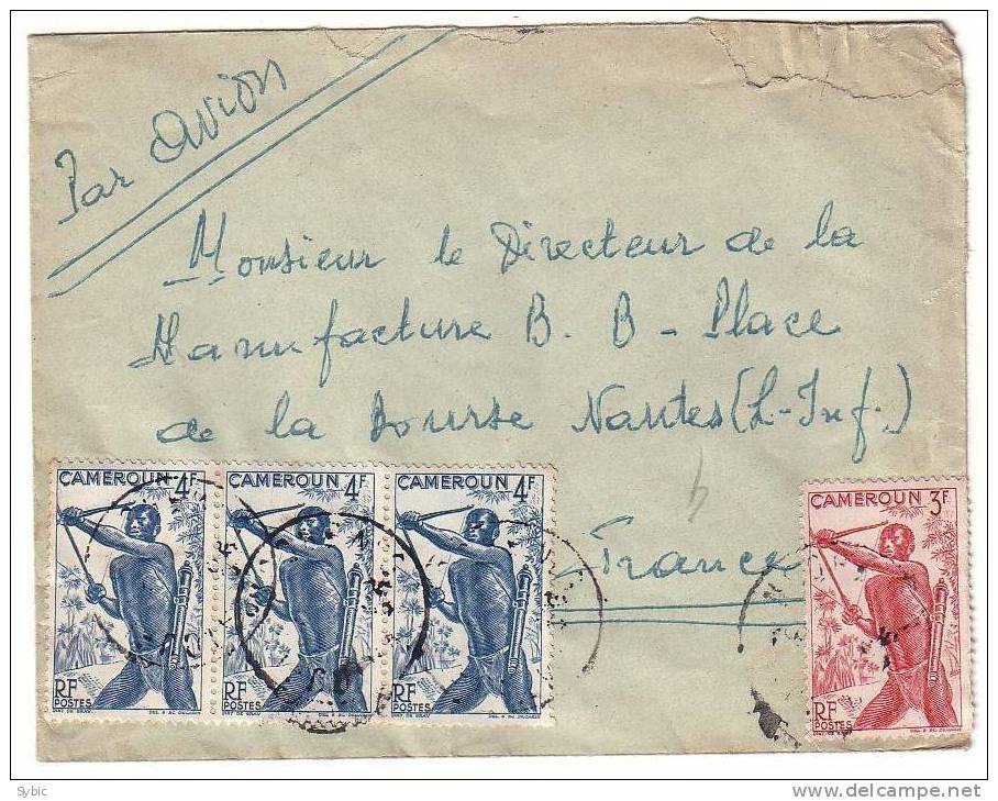 CAMEROUN - Lettre Pour Nantes  - Dallay 249 & 3x 251 Cote 34 € - Lettres & Documents