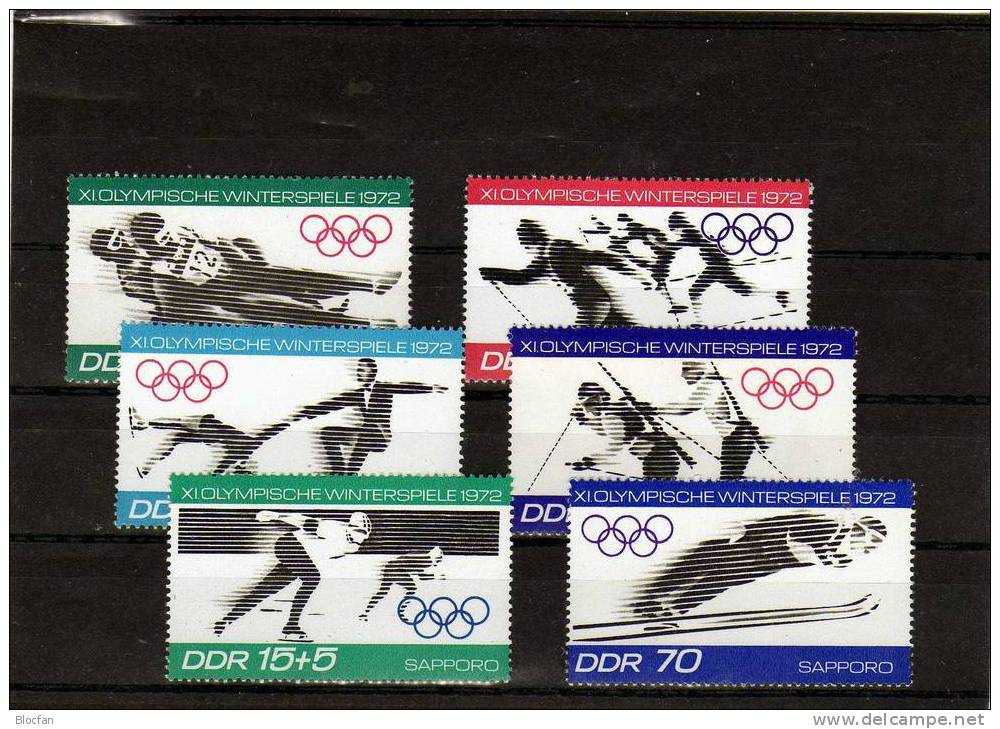 Winterer-Olympiade Sapporo 1972 DDR Zurückgezogener Sonderwert I Rar + 1725/0 ** 21€ - Kunstschaatsen