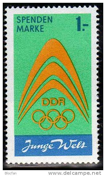 Olympiade 1972 NOK Der DDR Zurückgezogene Spenden-Briefmarke I Plus DV-Streifen 118€ - Errori Sui Francobolli