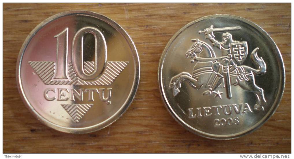 Lituanie 10 Centu 2008 Litai Cent Centas Sortie De Rouleaux Skrill Paypal OK! - Lituania