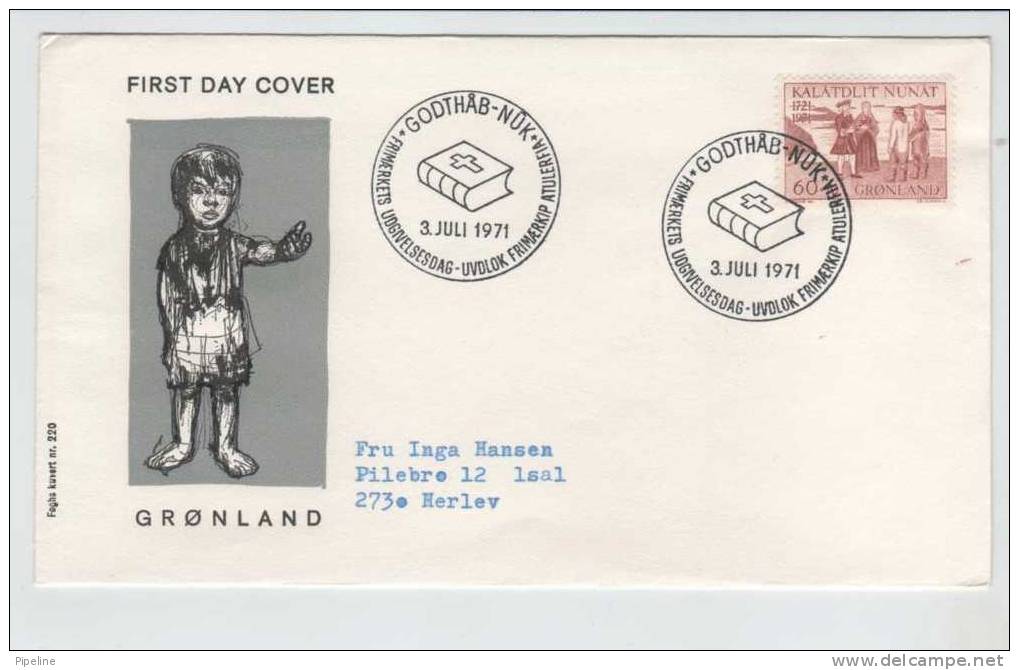 Greenland FDC The Church Of Greenland 3-7-1971 - FDC