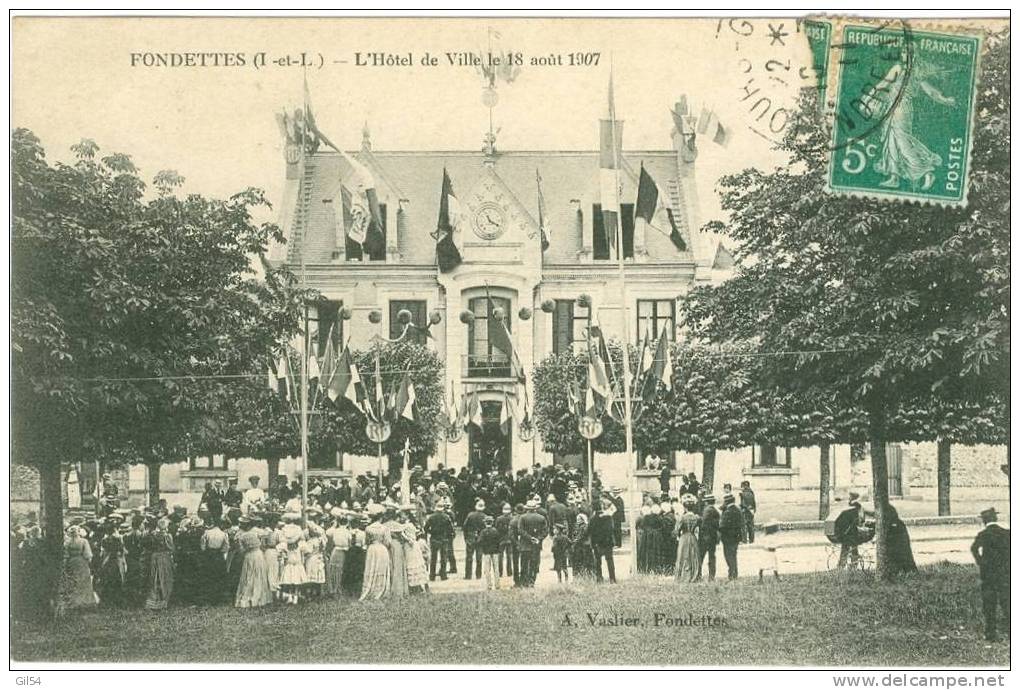 Fondettes  - L'hotel De Ville Le 18 Aout 1907 Jo136 - Fondettes