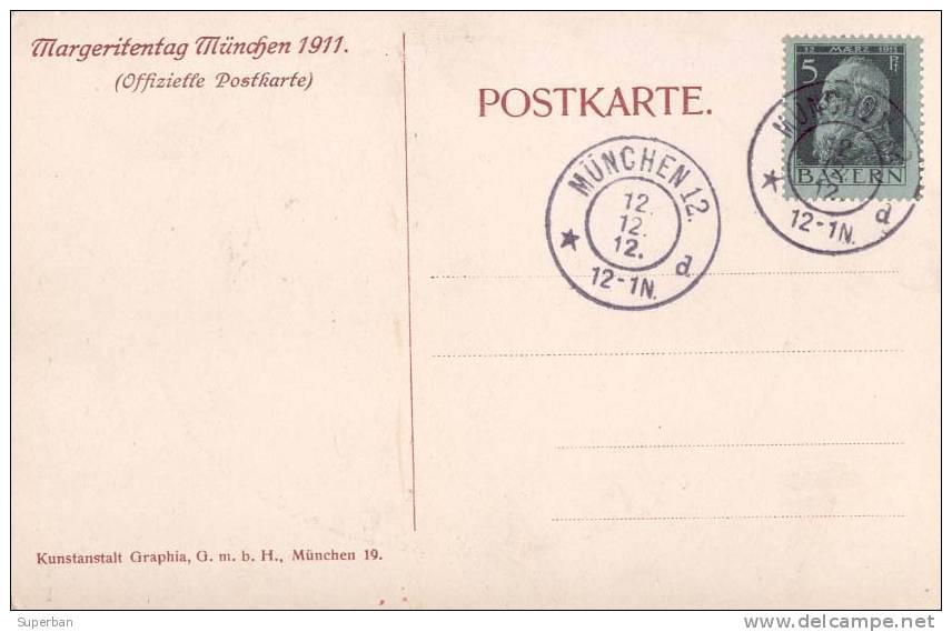 SECESSION / JUGENDSTIL : MARGERITENTAG MÜNCHEN 1911 / OFIZIELLE POSTKARTE - ILLUSTRATION SIGNÉE: L. V. ZUMBUSCH (b-282) - Zumbusch, Ludwig V.