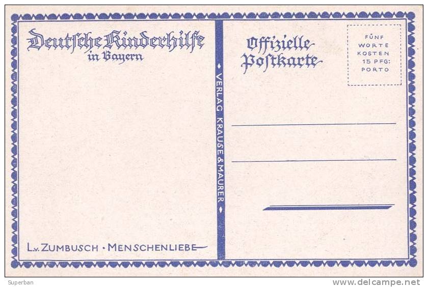 SECESSION / JUGENDSTIL : DEUTSCHE KINDREHILFE In BAYERN : MENSCHENLIEBE - ILLUSTRATION SIGNÉE: L. V. ZUMBUSCH (b-283) - Zumbusch, Ludwig V.