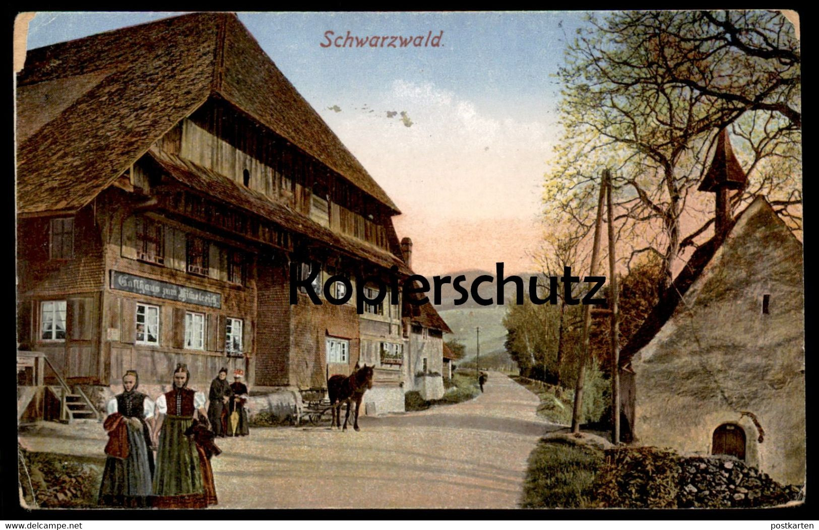 ALTE POSTKARTE GASTHAUS ZUM HIMMELREICH KIRCHZARTEN SCHWARZWALD BLACK FOREST Tracht Traditional Costume Folklorique Cpa - Kirchzarten