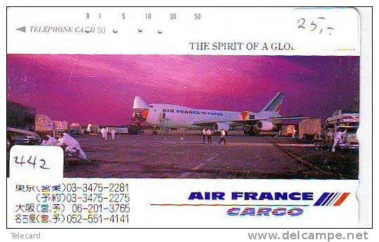 Avions Sur Telecarte Japon (442) AIR FRANCE CARGO * 110-122869 *  Air Vliegtuig Aeroplani Airplane Aeroplanos Flugzeug - Flugzeuge