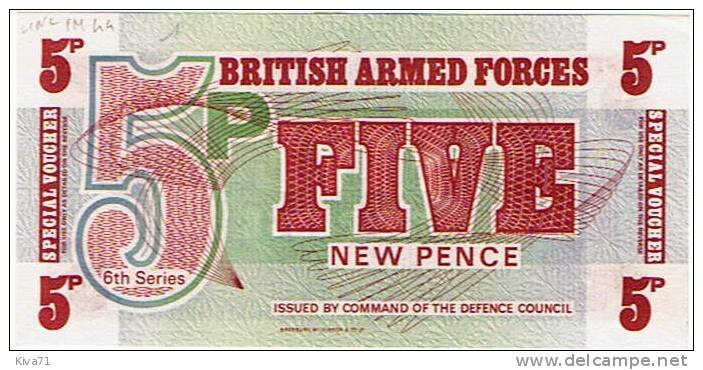 5 New Pence "BRITISH ARMED FORCES" Special Voucher  PM44  UNC     Bc 0 - British Armed Forces & Special Vouchers