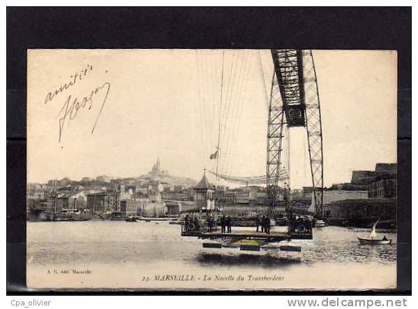 13 MARSEILLE Vieux Port, Pont Transbordeur, Nacelle, Ed AG 24, 1909 - Vieux Port, Saint Victor, Le Panier