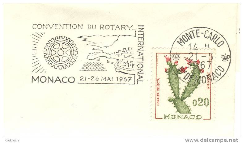 Monaco - 1967 - Convention Rotary  - Flamme Sur Lettre Entière - Postmarks