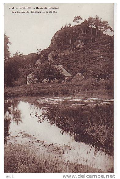 Dép 29 - Y779 - Saint Thois - Route De Gouézec - Les Ruines Du Château De La Roche -  Bon état - Autres & Non Classés