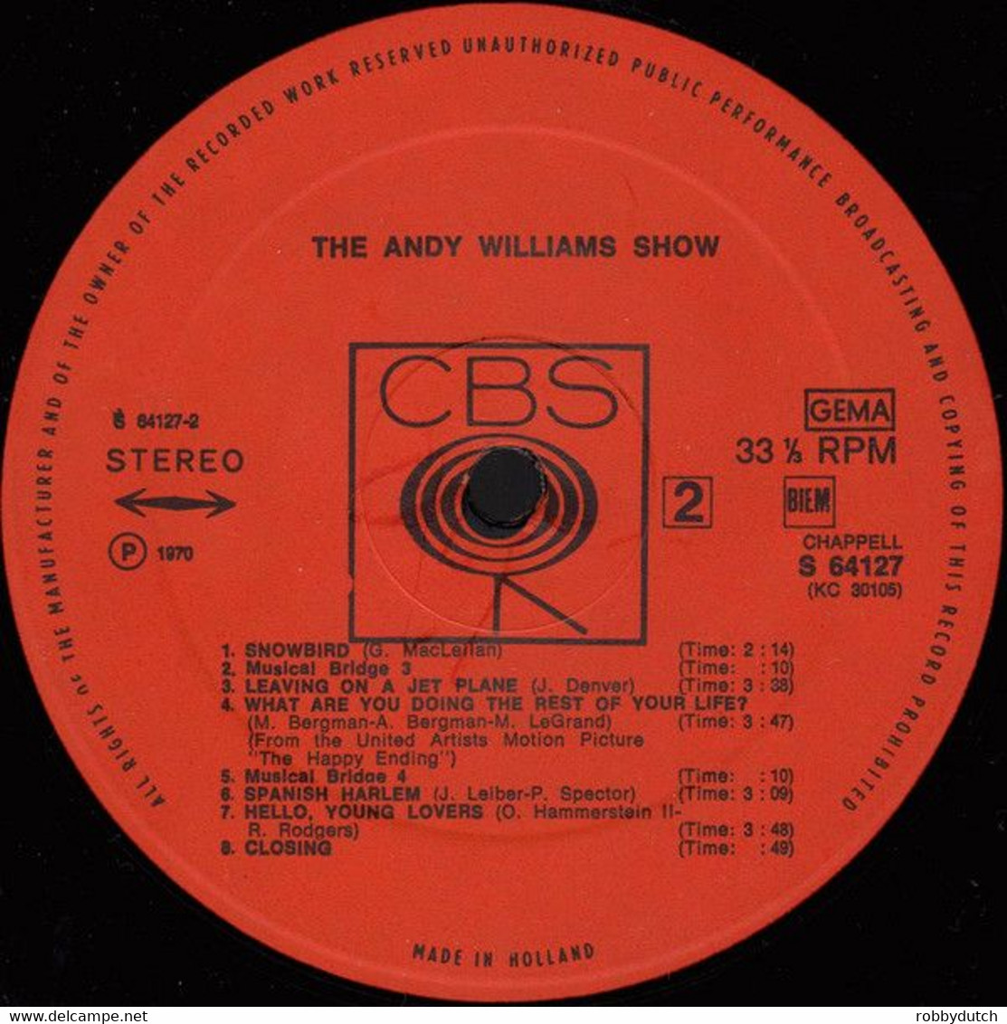 * LP * THE ANDY WILLIAMS SHOW (Holland 1970 Ex-!!!) - Altri - Inglese