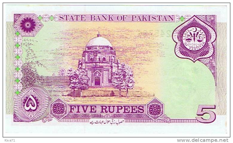 5 Rupees "PAKISTAN"   P44    UNC    Ble 60 - Pakistan