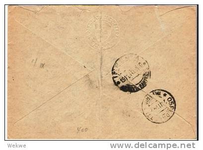 I-rs005/ ITALIEN -  Palmero Duome + Montecassino, Expressbrief Genua 17.11.44 (Consulatspost Genf) - Eilsendung (Eilpost)