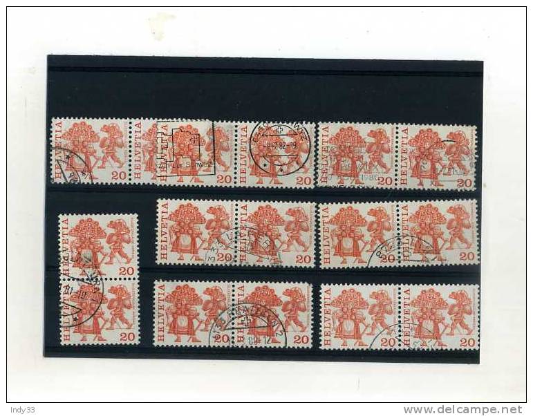 - ENSEMBLE DE TIMBRES  DE SUISSE . VARIETES . - Plaatfouten