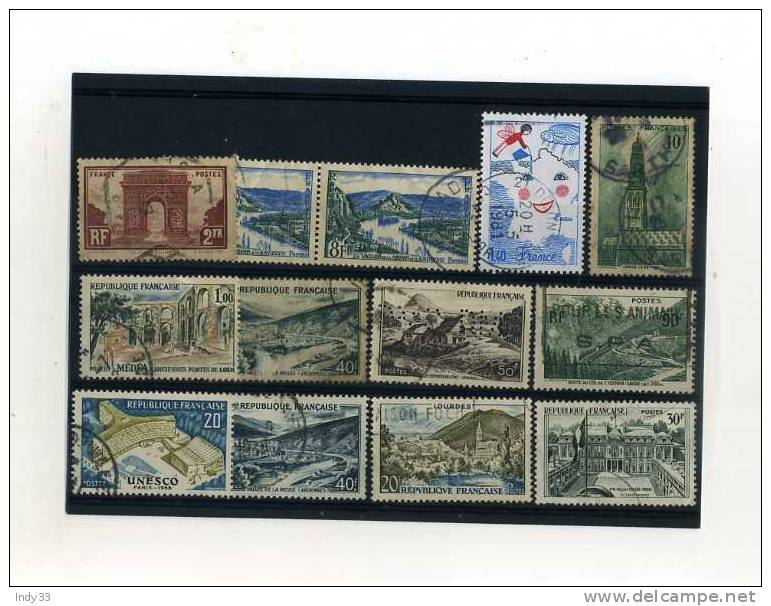 - FRANCE . ENSEMBLE DE TIMBRES DE  PAYSAGES . OBLITERES - Collections