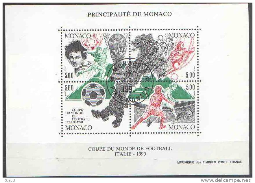 Monaco Coupe Du Monde Obl. N° 1726 à 1729 Ou BF N°  50 - Sport Football En Italie - 1990 – Italien