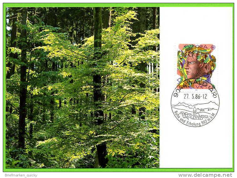 93242) Schweiz - Michel 1315 / 1316 - 2 MK/MC Maximum-Karten, CEPT 1986, 7504 Ponttresina, 9044 Wald - Maximum Cards