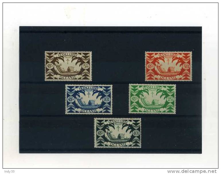 - FRANCE COLONIES .  ENSEMBLE DE TIMBRES D´ OCEANIE DE 1942 . NEUFS SANS CHARNIERE . - Unused Stamps