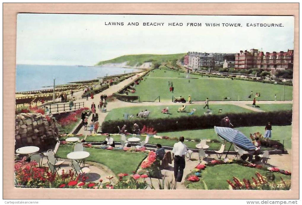 Sussex EASTBOURNE LAWNS BEACHY FEAD From WISH TOWER 1930s- VALENTINE'S 27 ENGLAND INGLATERRA INGHILTERRA -6169A - Eastbourne