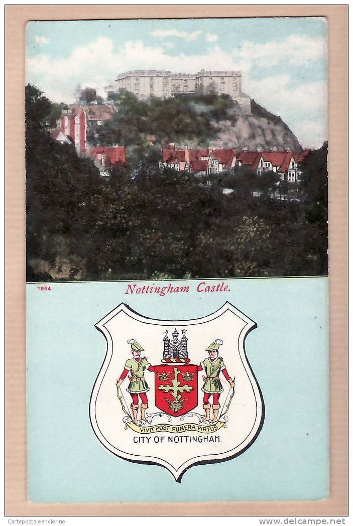 NOTTINGHAM CASTLE City BLAZON ARMORIAL BEARINGS 1910s - LITHO COLOUR CHEETHAM Co - ENGLAND INGLATERRA INGHILTERRA -6214A - Northamptonshire
