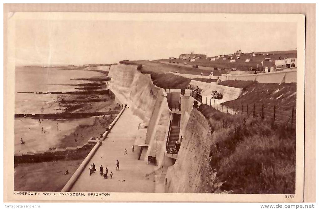 BRIGHTON UNDERCLIFF WALK OVINGDEAN Sussex Posted 07.28.1954 ¤ PHOTOGRAVURE NORMAN N°3169 ¤ ENGLAND INGLATERRA ¤6285A - Brighton