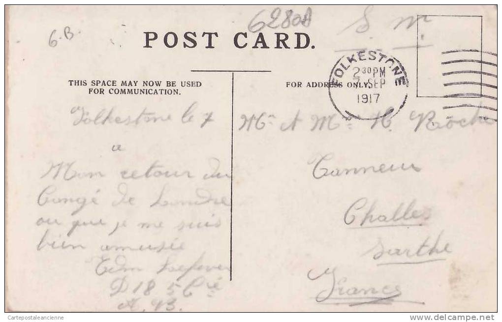 FOLKESTONE VIEW From VICTORIA PIER Posted 09.07.1917 KENT  N°1945 ¤ ENGLAND INGLATERRA INGHILTERRA ¤6280A - Folkestone