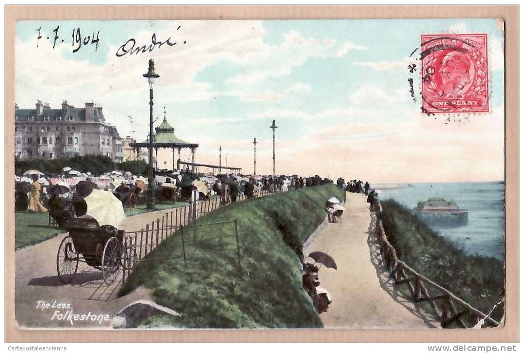 FOLKESTONE The LEES KENT Posted 07.07.1904 KENT ¤ Litho Colour  Printed SAXONY ¤ ENGLAND INGLATERRA INGHILTERRA ¤6276A - Folkestone