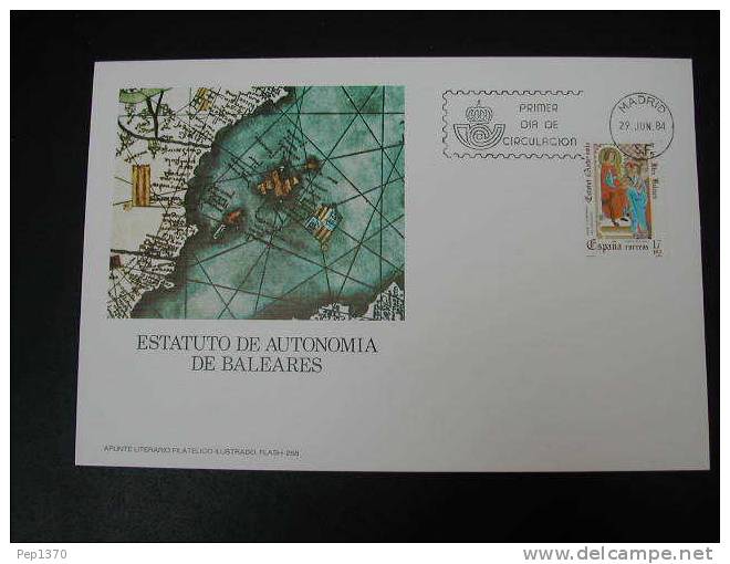 España 1984,  Carte Maximum Estatut D´Autonomie De Les Illes Balears - Maximum Cards