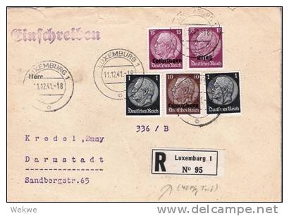 L019a/ LUXEMBURG -  Brief Mit  Hindenburg Mischfrankatur, Reich, Elsass, Lothringen, Luxemburg - 1940-1944 Deutsche Besatzung
