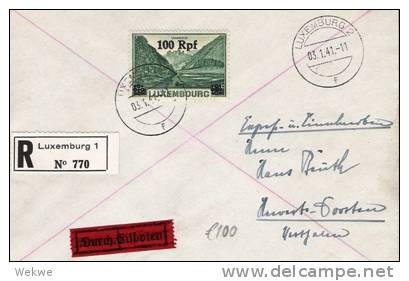 L025a/  LUXEMBURG - Brief Mit  RPfg. Zudruck Auf Flusslandschaft (Vianden). - 1940-1944 German Occupation