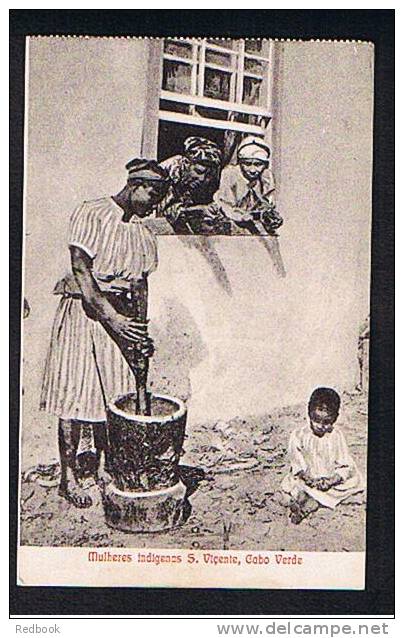 Early Ethnic Postcard Cape Cabo Verde Ex Portugal Colony - Mulheres Indigenas - S. Vicente - Ref 267 - Cabo Verde