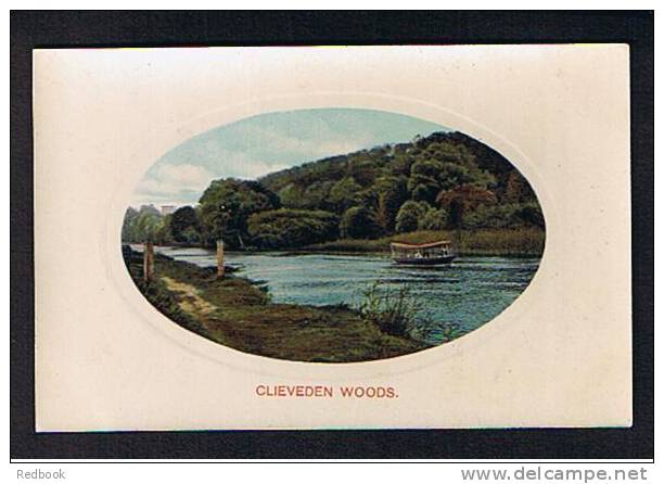 Postcard River Boat Clieveden Woods River Thames Buckinghamshire - Ref 267 - Buckinghamshire