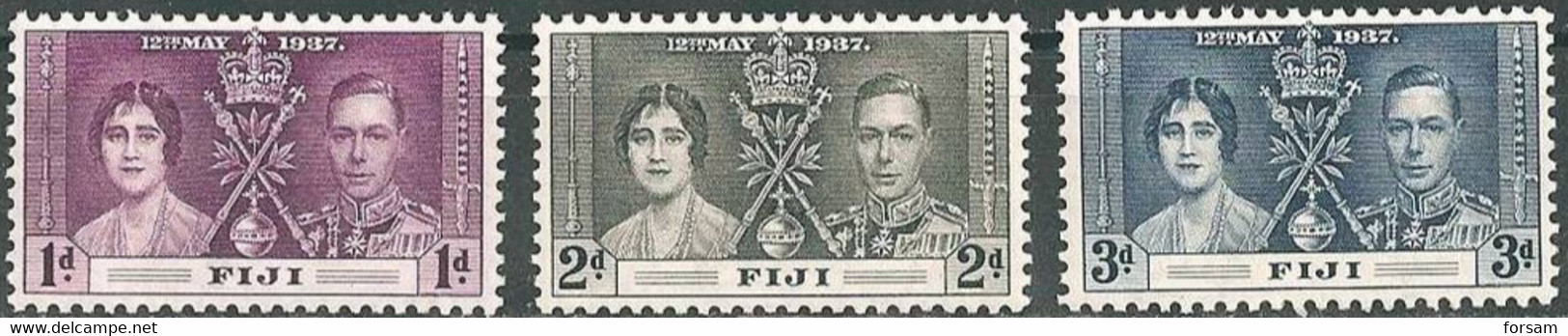 FIJI..1937..Michel # 89-91...MLH. - Fidschi-Inseln (...-1970)