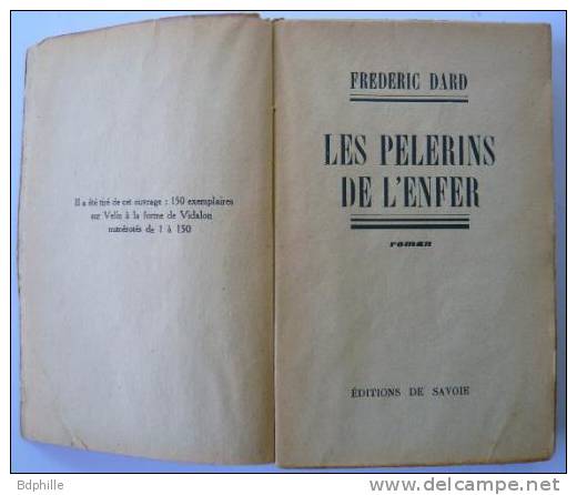 DARD  Les Pelerins De L'enfer EO 1945 BE - Schwarzer Roman