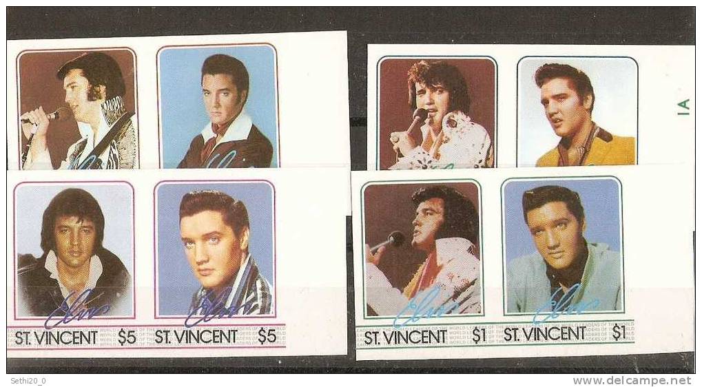 Saint Vincent  Elvis Presley Imperf Set - Chanteurs