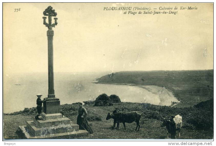 29 - CPA Plougasnou - Calvaire De Ker-Maria Et Plage De Saint-Jean-du-Doigt - Plougasnou