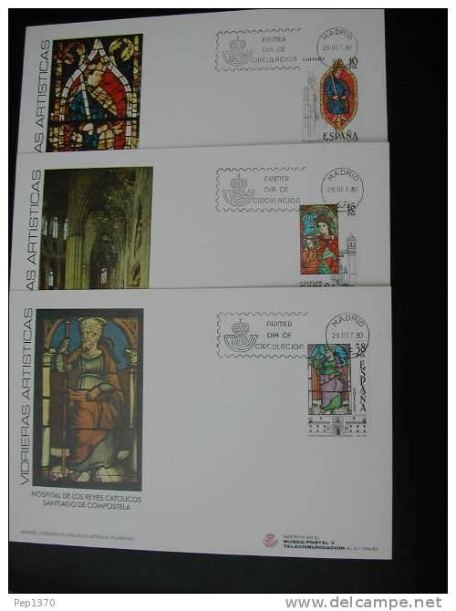 España 1983, 3  Cartes Maximum Vidrieras  De Catedrales - Maximum Cards