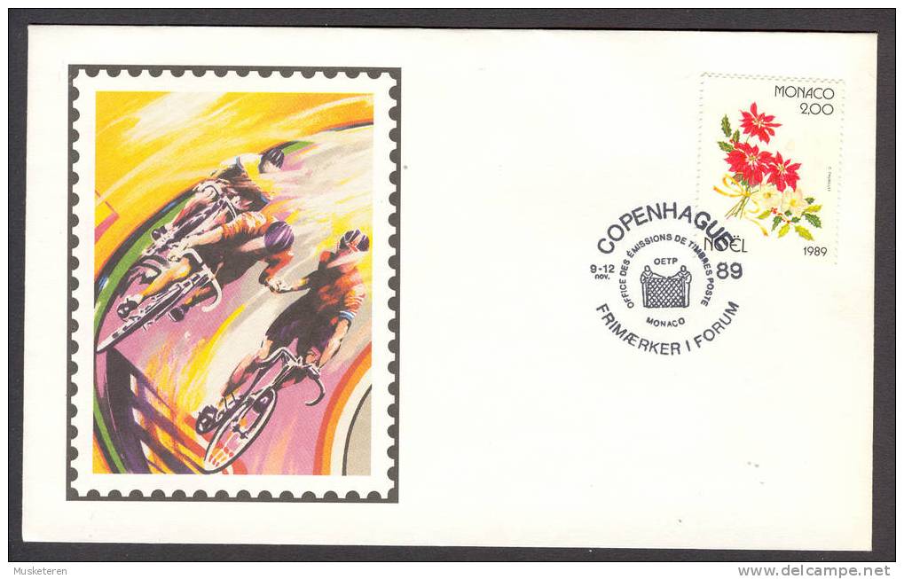 Monaco Special Cancel Cover Copenhagen 'Frimærker I Forum' 1989 Bicycle Radfahren Cachet - Postmarks