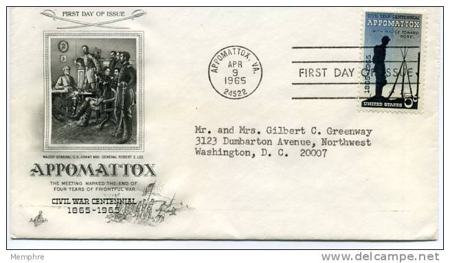 1182 5c Appomattox Artcraft Cachet, Addressed - 1961-1970