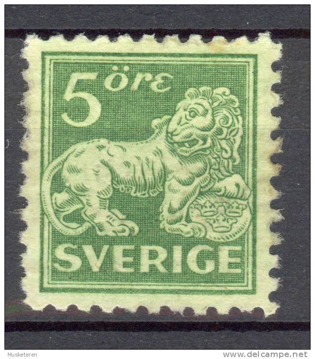 Sweden 1925 Mi. 175 I W B Lion (Type II) 4 Sided Perf 9 3/4Toned Paper MNG - Nuevos