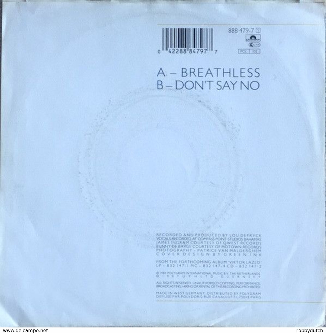 * 7" *  VIKTOR LAZLO - BREATHLESS (Germany 1987 Ex-!!!) - Disco, Pop