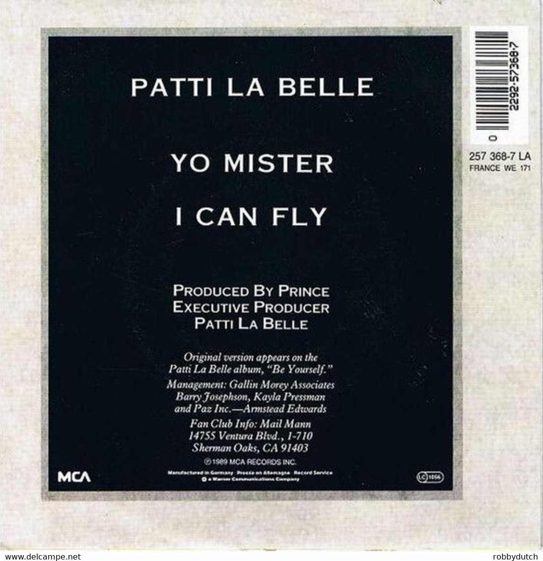 * 7" *  PATTI LABELLE - YO MISTER (Germany 1989 Ex-!!!) - Soul - R&B