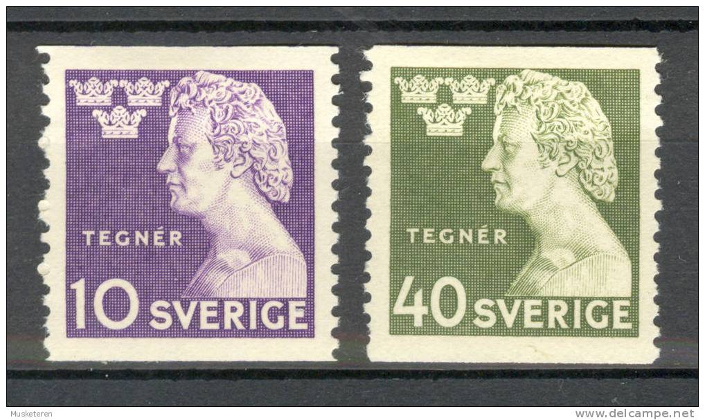 Sweden 1946 Mi. 323A+324A Esaias Tegner, Poet, Bishop MH - Unused Stamps
