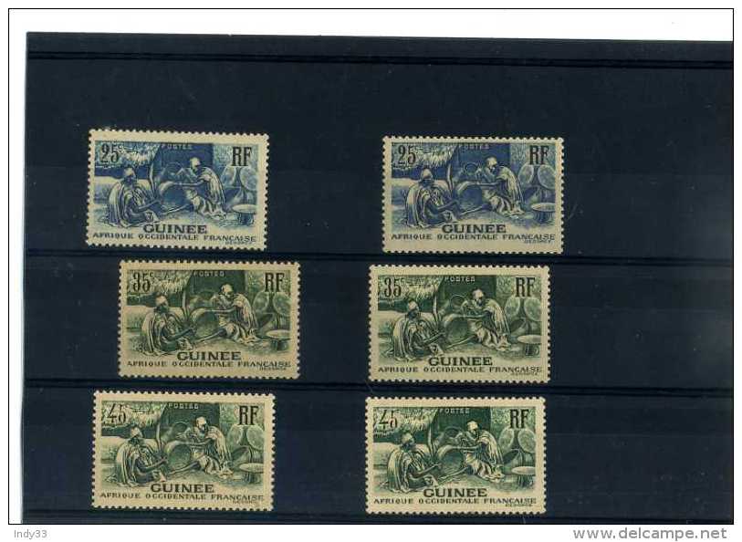 - FRANCE COLONIES . ENSEMBLE DE TIMBRES NEUFS DE  GUINEE . 1938/40 - Unused Stamps