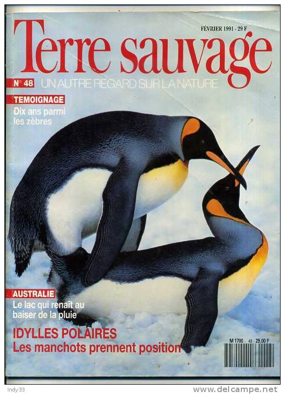 - TERRE SAUVAGE  N°48 FEV. 1991 - Animales