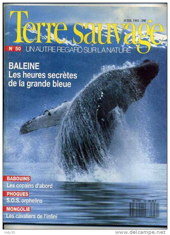 - TERRE SAUVAGE  N°50  AVR. 1991 - Animals