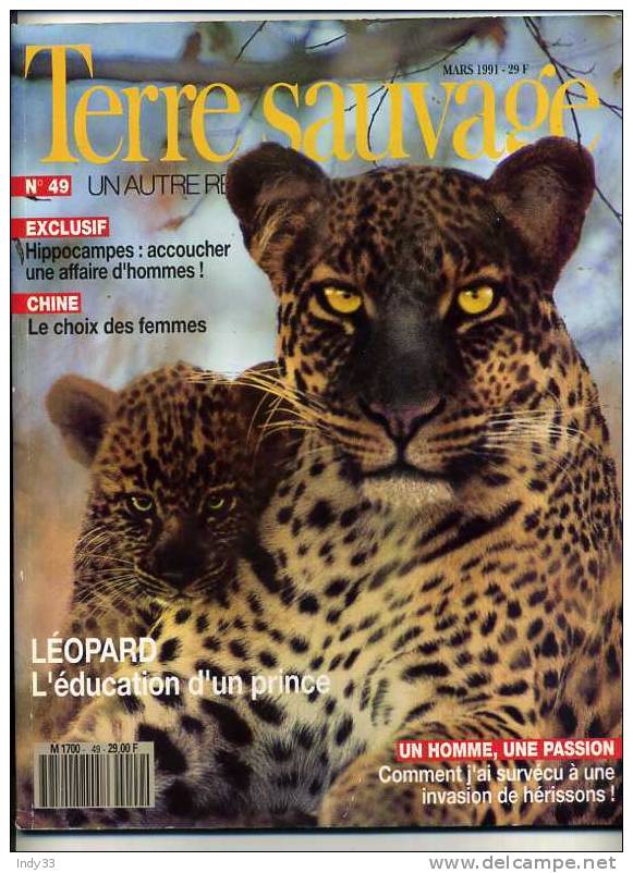 - TERRE SAUVAGE  N°49  MARS. 1991 - Animales