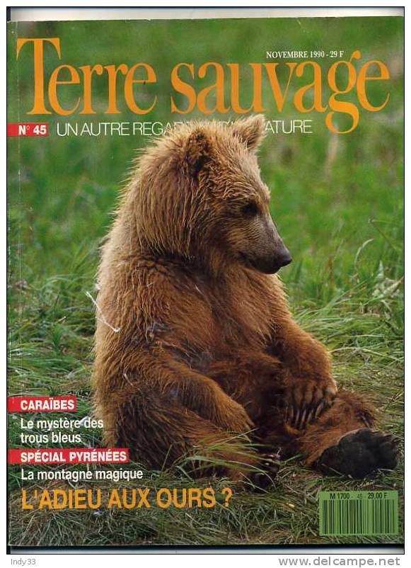 - TERRE SAUVAGE  N°45  NOV.. 1990 - Tierwelt